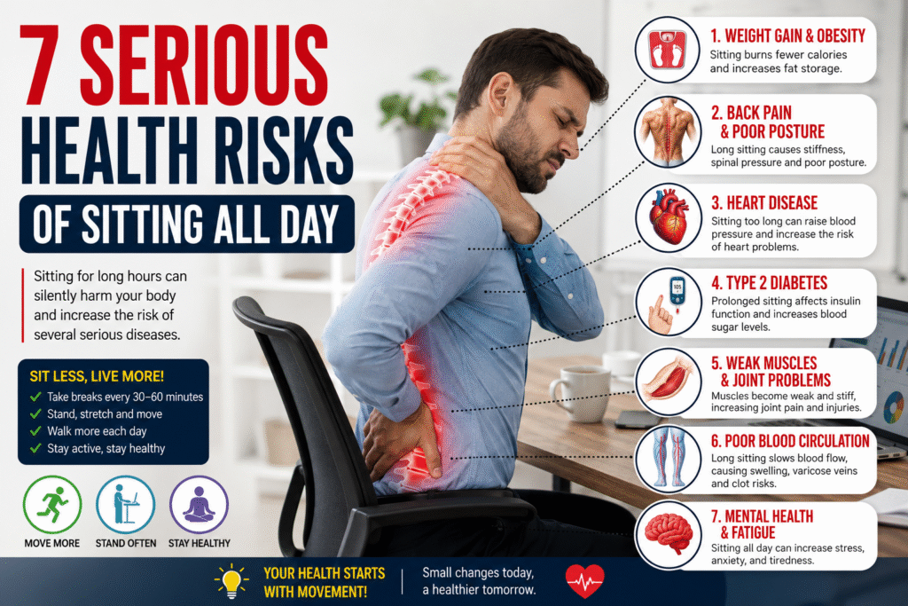 7 Serious Health Risks of Sitting All Day