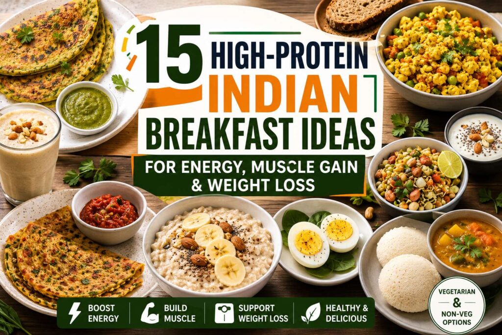 High-Protein Indian Breakfast Ideas for Energy, Muscle Gain & Weight Loss