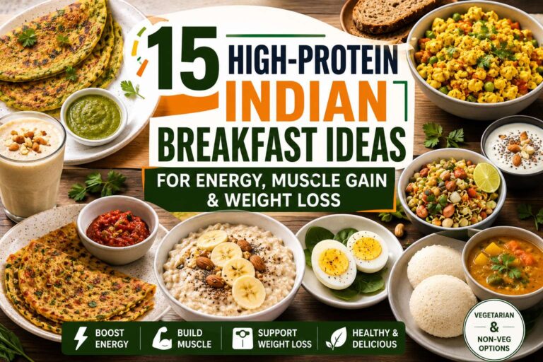 15 High-Protein Indian Breakfast Ideas for Energy, Muscle Gain & Weight Loss