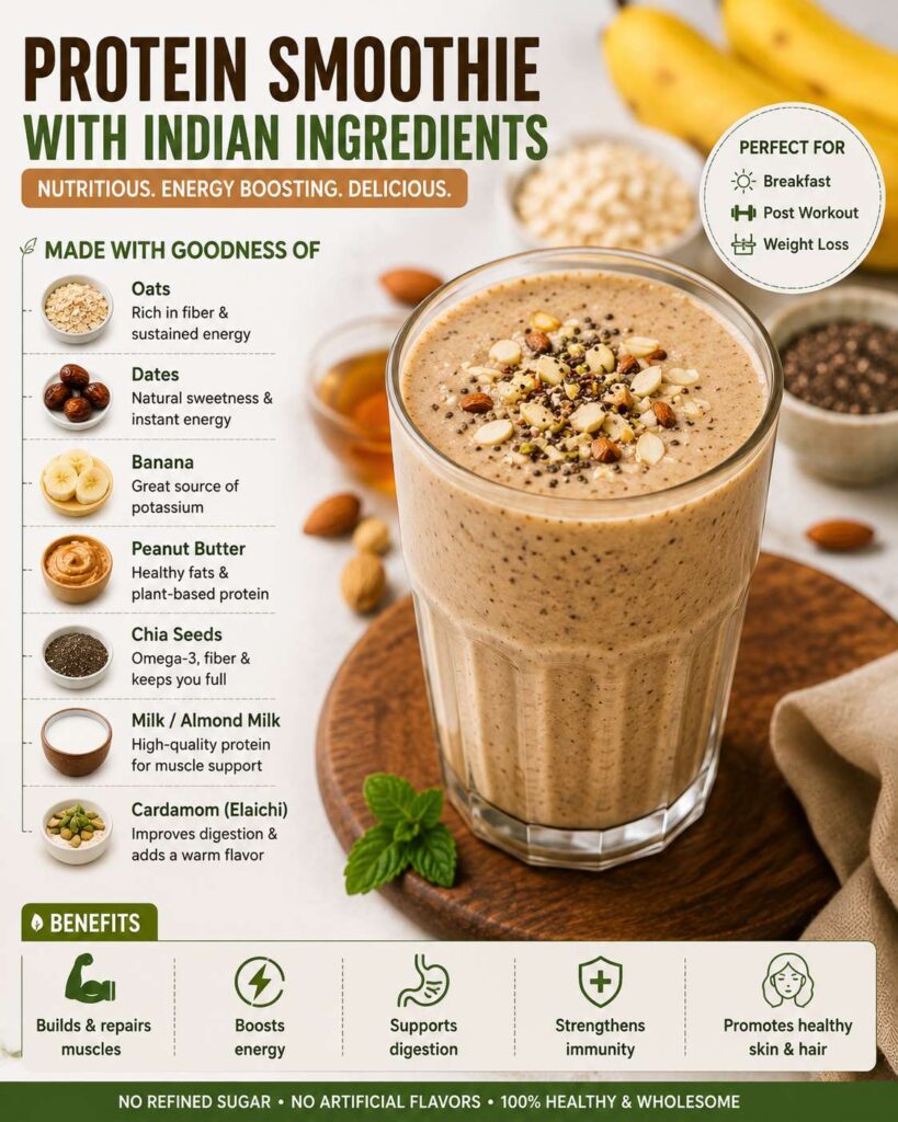 Protein Smoothie with Indian Ingredients